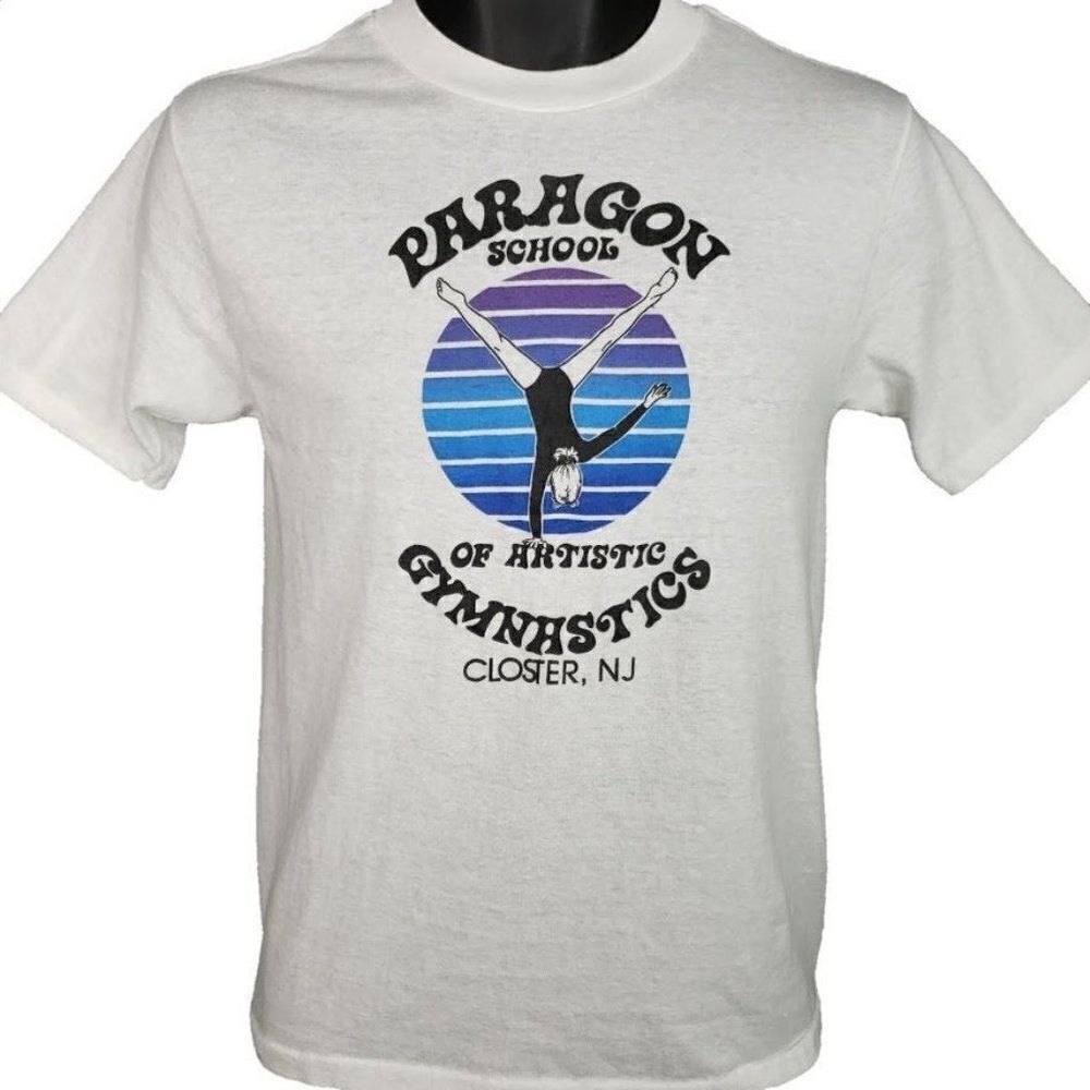 Paragon School Of Artistic Gymnastics T Shirt Vintage 80s 50/50 Made In USA Mens